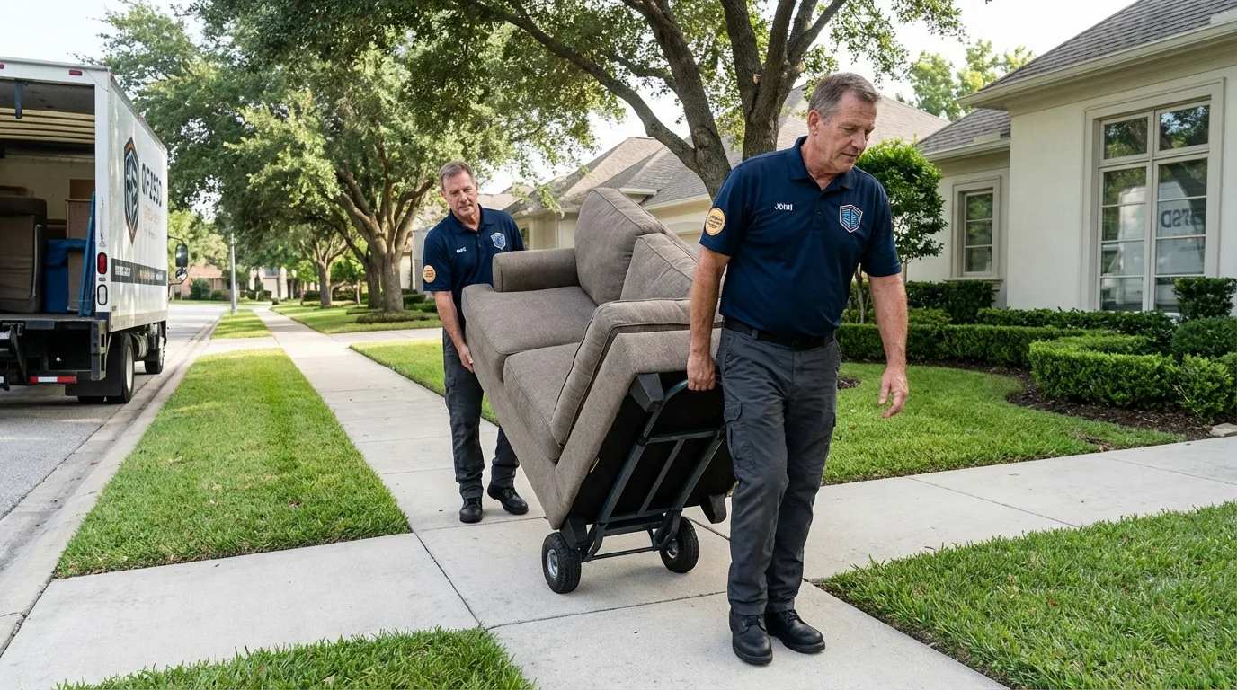 Local residential moving crew loading furniture in Indiana, PA